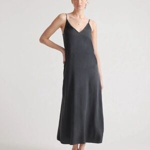 Quince vintage wash black slip dress size medium, new with tags